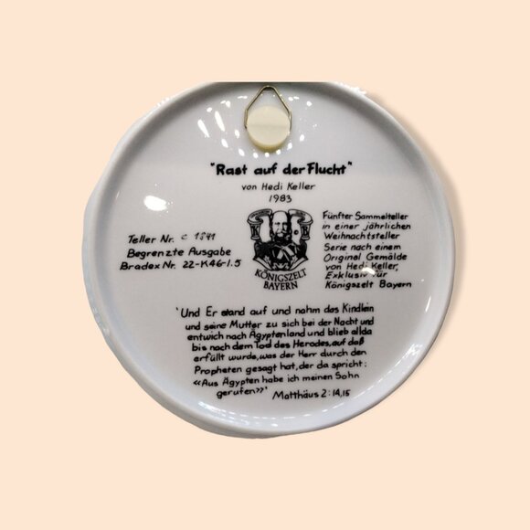 Hedi Keller "Rest on the Flight" 1983 Numbered 1841 Collector's Plate - Picture 2 of 4